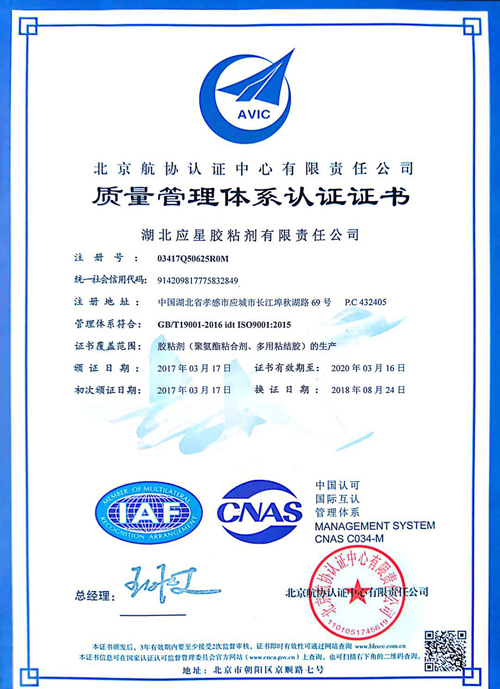 Quality management system certification